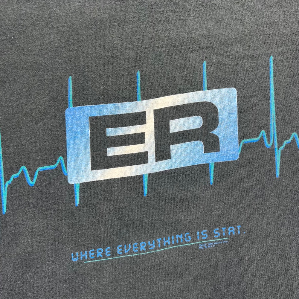 VINTAGE 1995 ER TV Show Promo T-Shirt Mens XL Black Warner Bros Single Stitch - Picture 3 of 13
